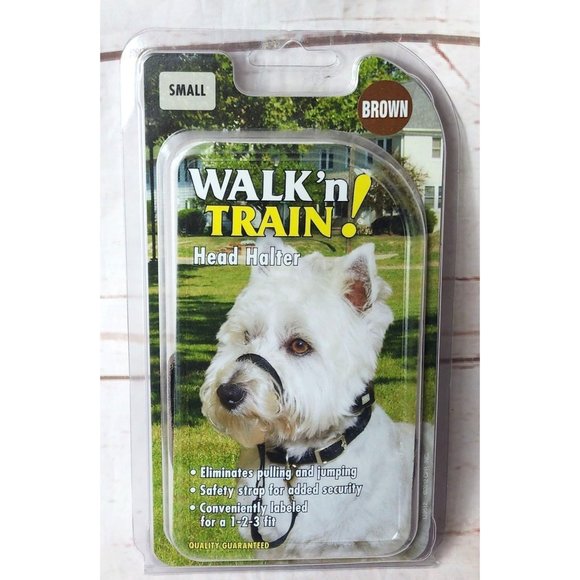 Walk' N Train Dog Walk N Train Small Brown Dog Head Halter Eliminates Pulling And Jumping